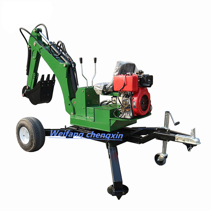 High grade 360 rotation degree atv towable trencher excavator mini backhoe digger